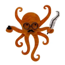 Octavious The Octo-Scribe Brooch