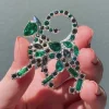 On The Prowl Cat Stone Set Crystal Brooch