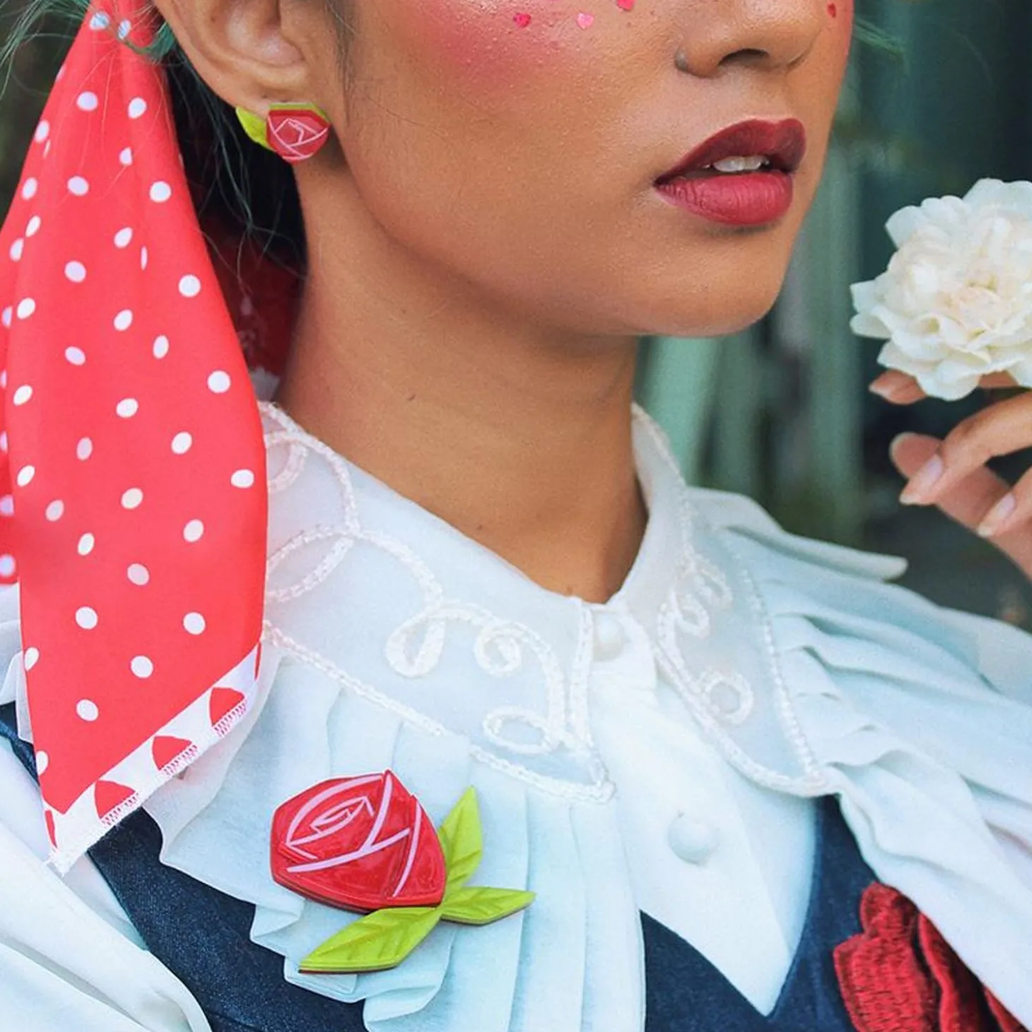 Painted Rose Brooch