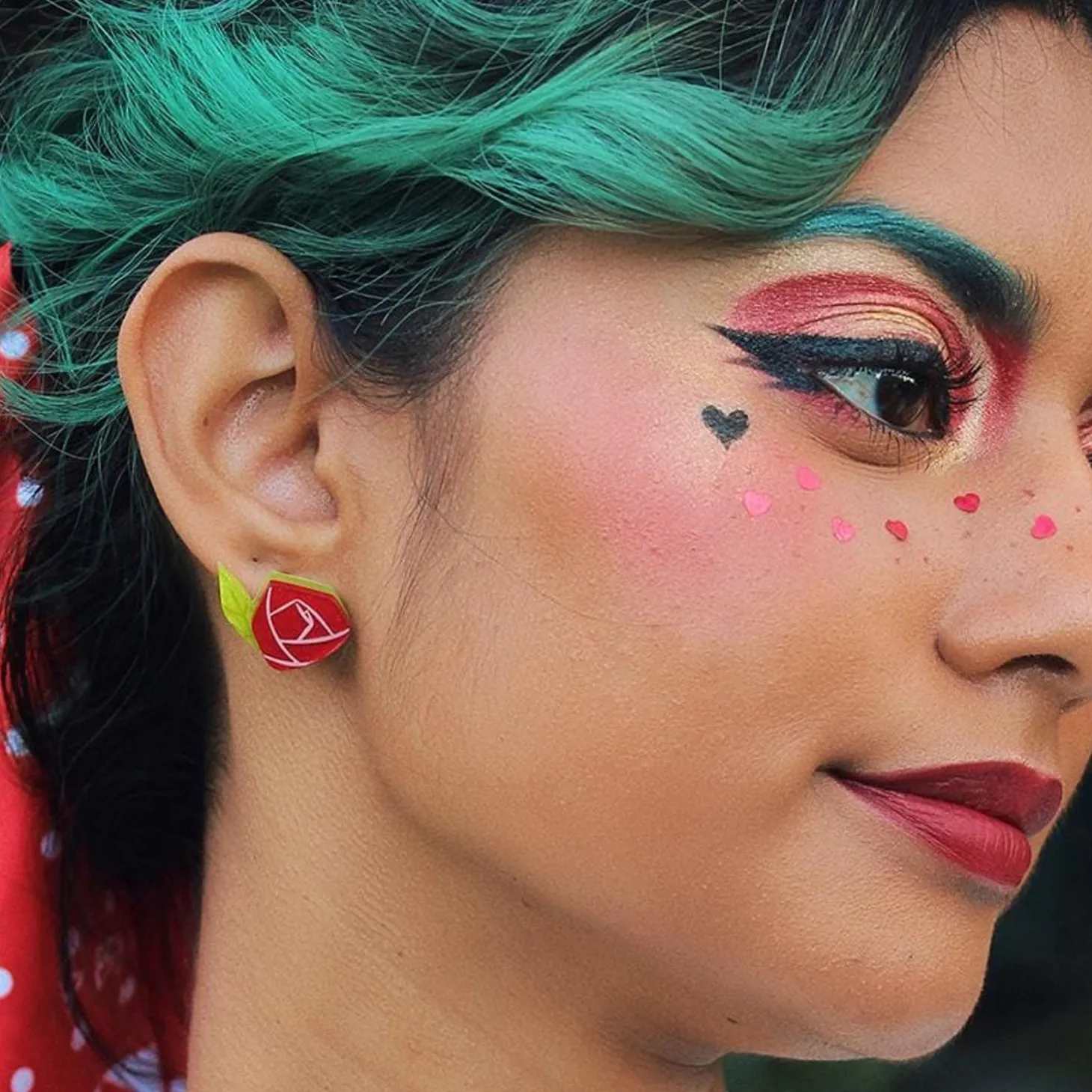 Painted Rose Earrings