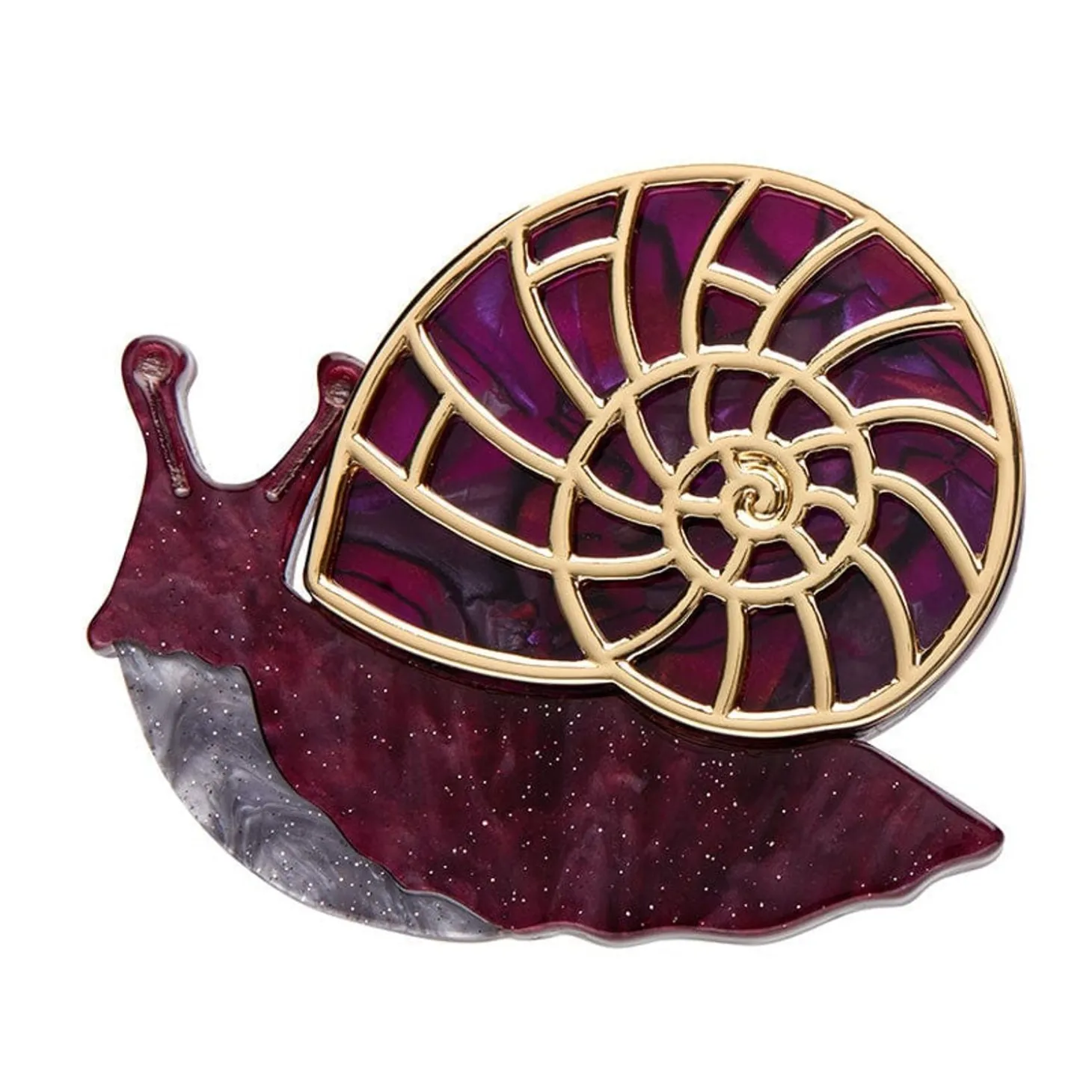 Painted Shell Brooch