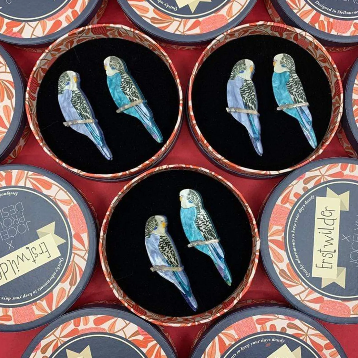 Pair O' Keets Brooch Set
