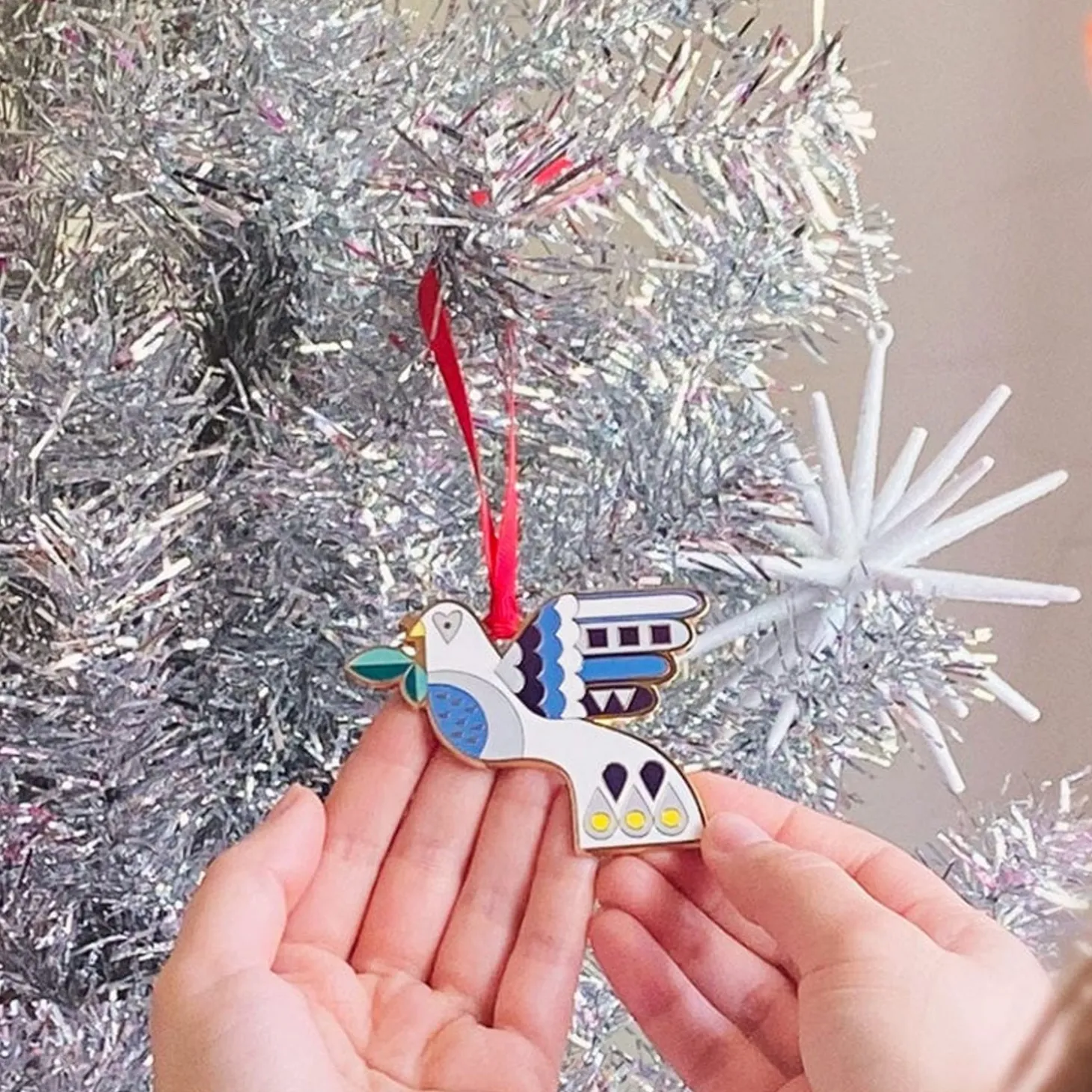 Peace & Love Enamel Tree Ornament