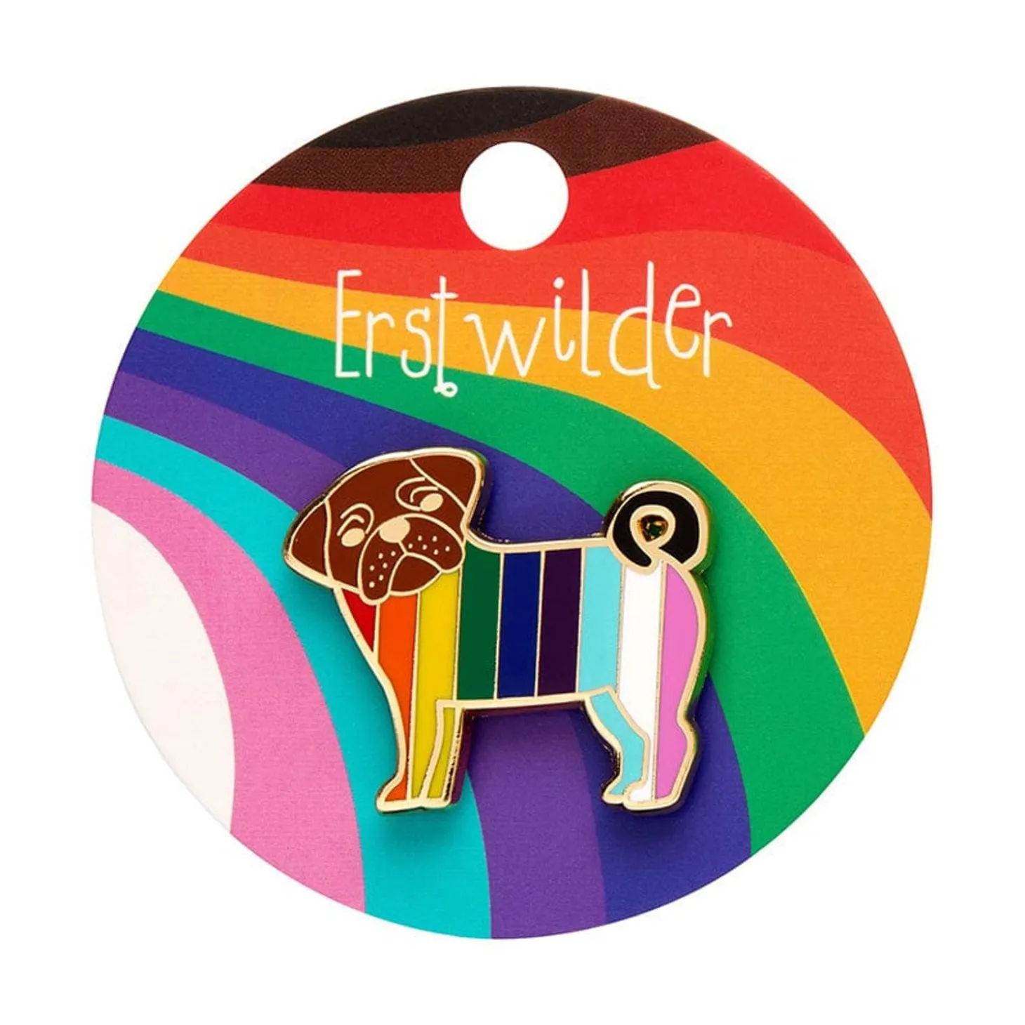 Pebbles The Progressive Pug Enamel Pin