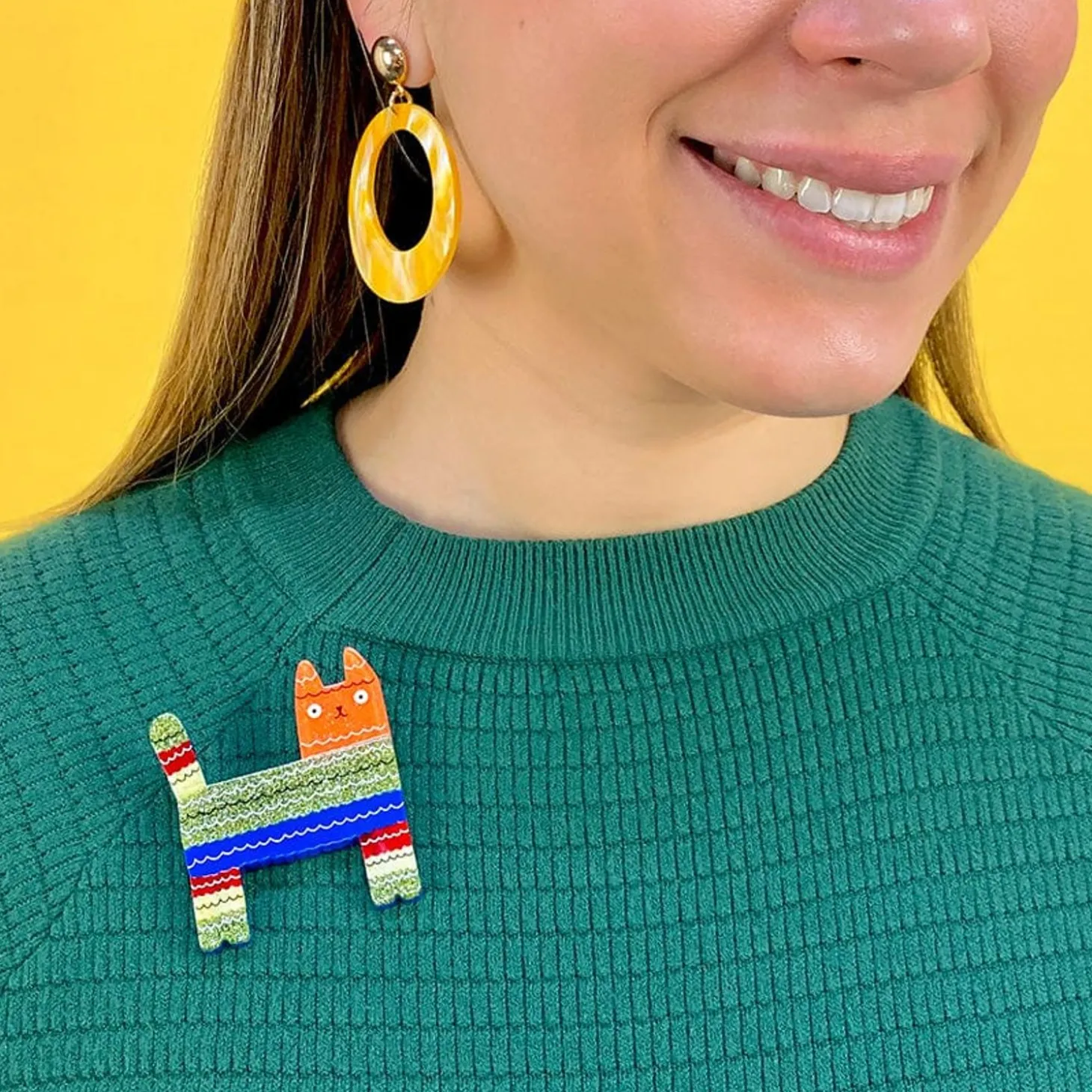 Pinata Cat Brooch