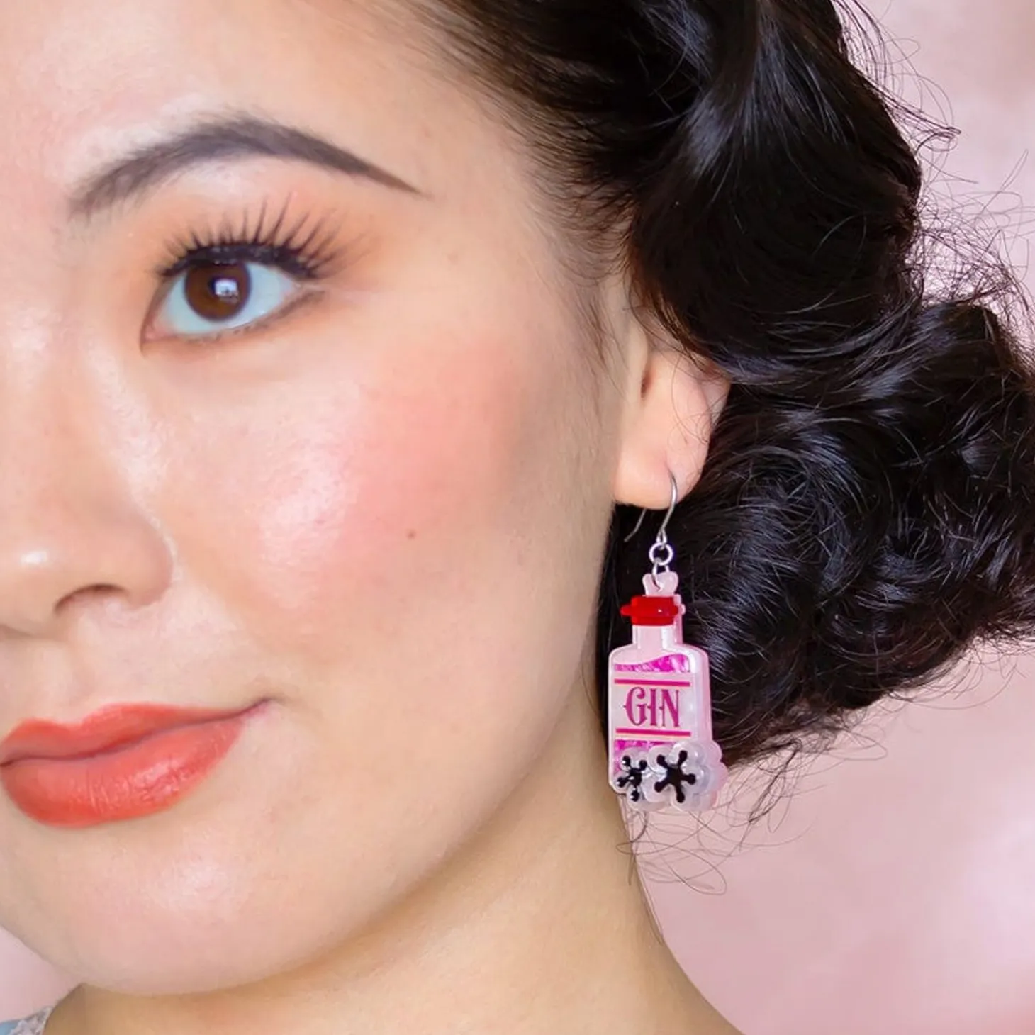 Pink Gin Party Drop Earrings