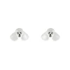 Poodle Ripple Stud Earrings - White