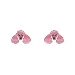 Poodle Ripple Stud Earrings - Pink