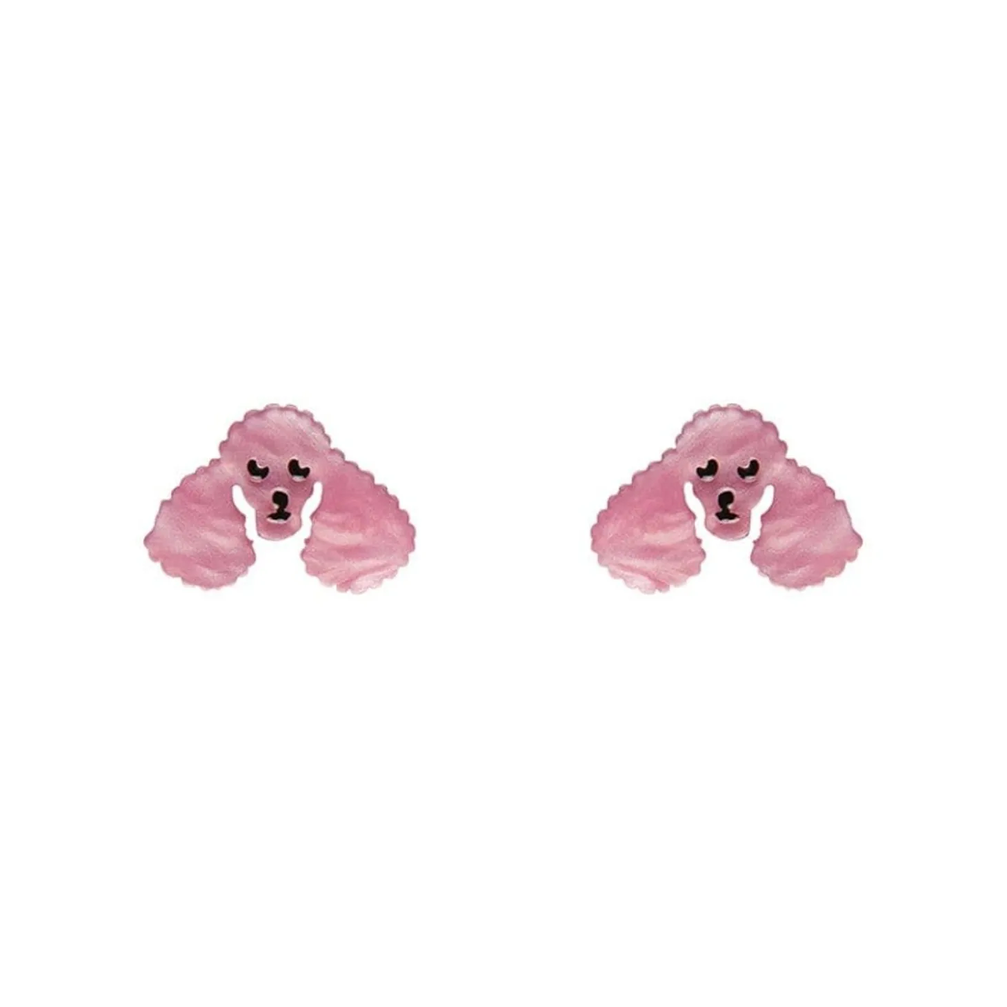 Poodle Ripple Stud Earrings - Pink