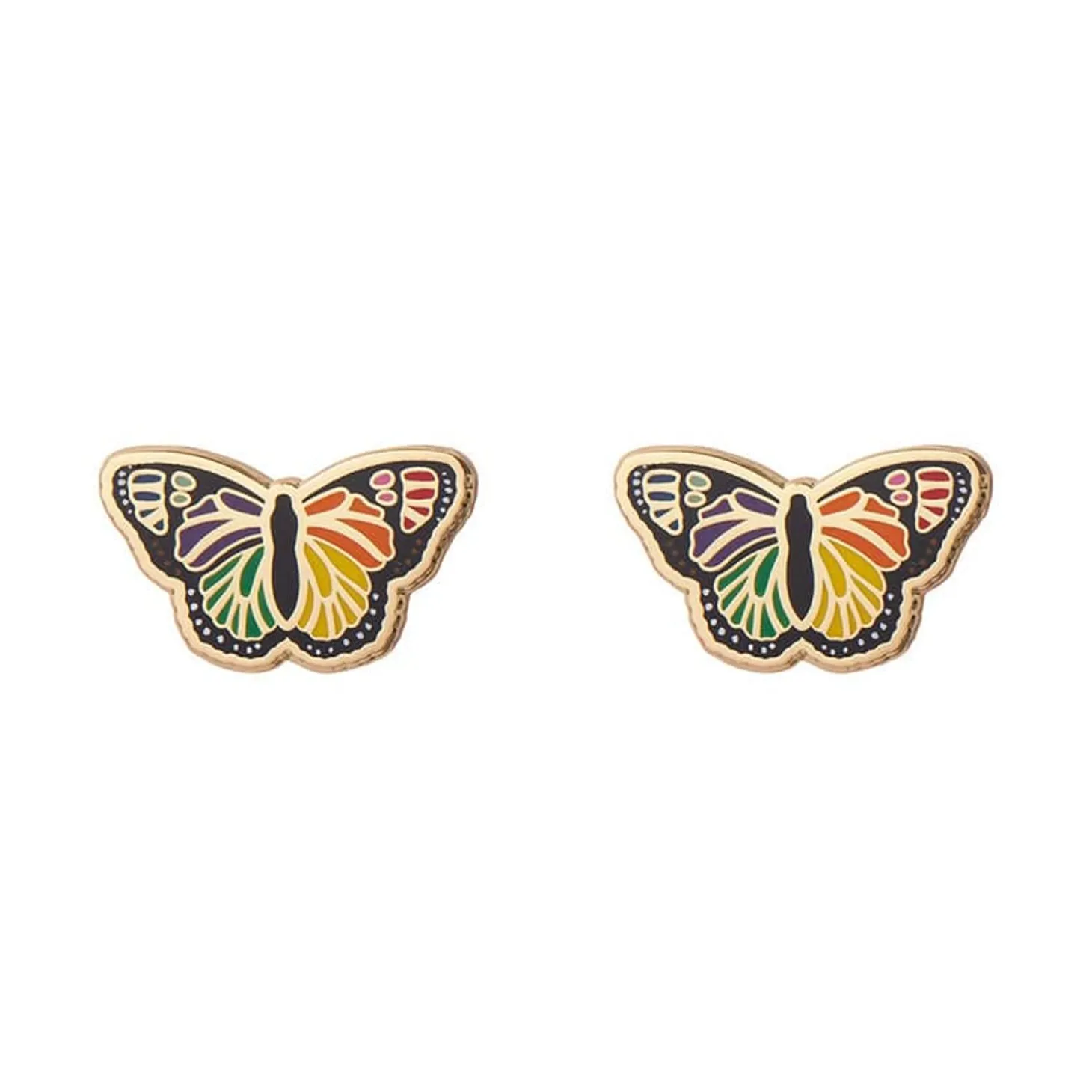 Prince Of Pride Butterfly Enamel Earrings
