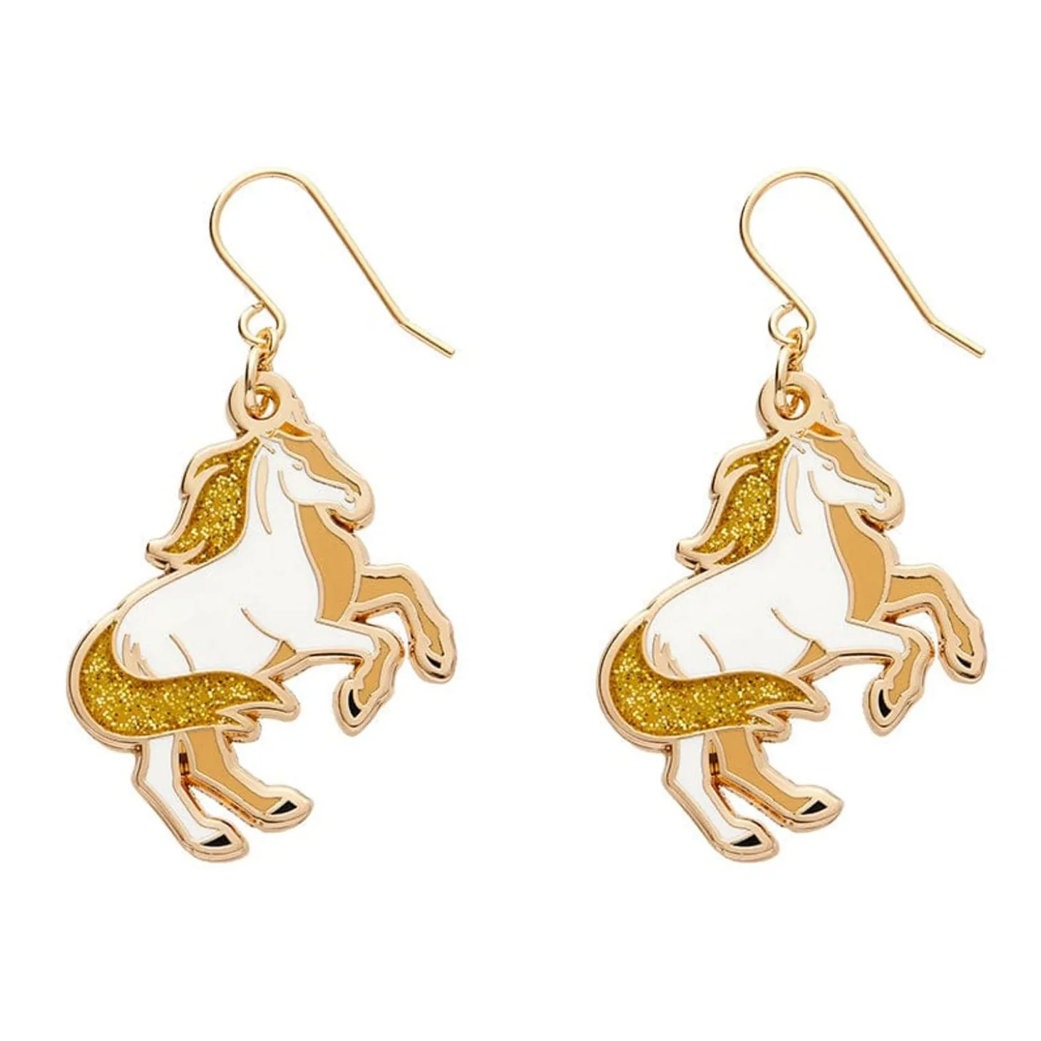 Princely Steed Enamel Drop Earrings