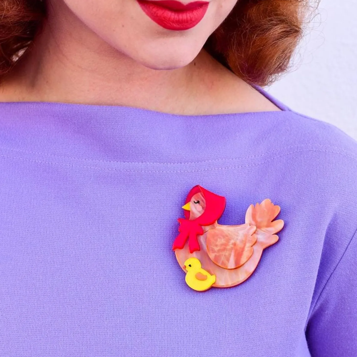 Proud Mother Hen Brooch