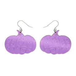 Pumpkin Magic Mirror Drop Earrings - Purple