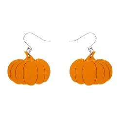 Pumpkin Mirror Drop Earrings - Orange
