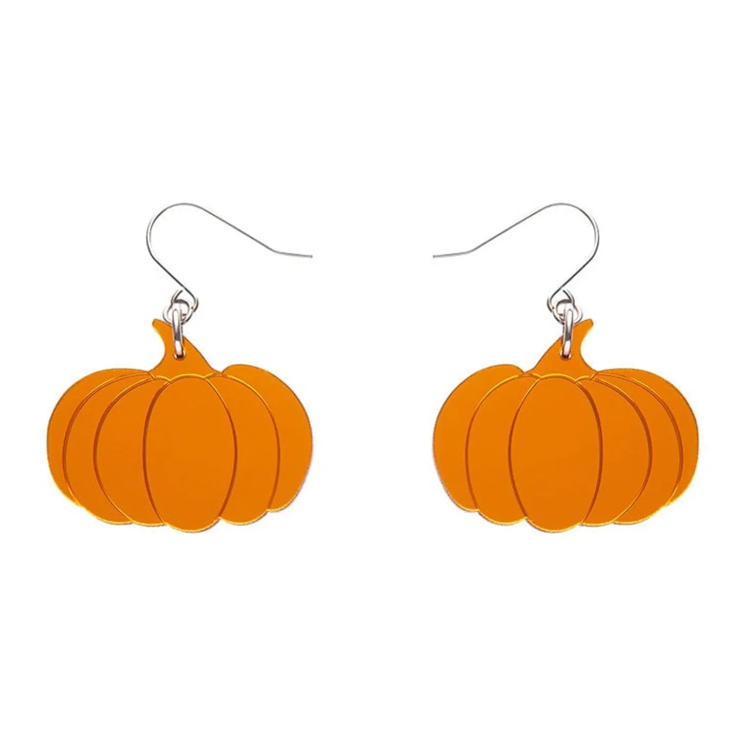 Pumpkin Mirror Drop Earrings - Orange