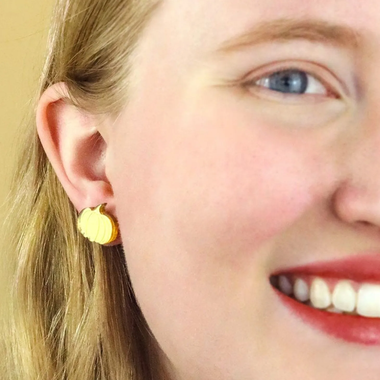 Pumpkin Patch Stud Earrings Set - Gold & Black Gingham