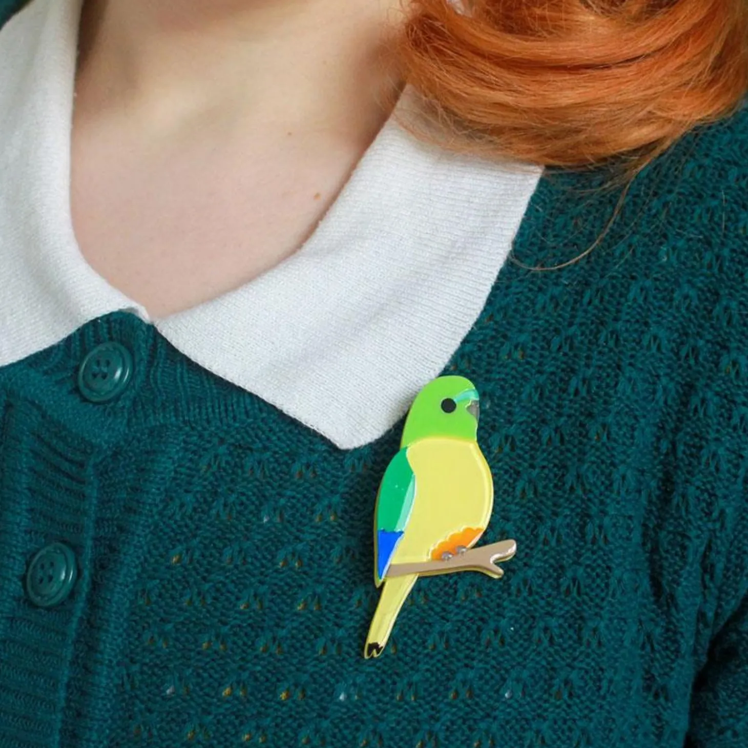 Radiant Rambler Parrot Brooch