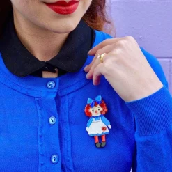 Raggedy Annie Doll Brooch