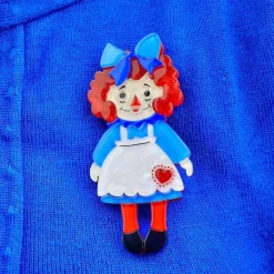 Raggedy Annie Doll Brooch