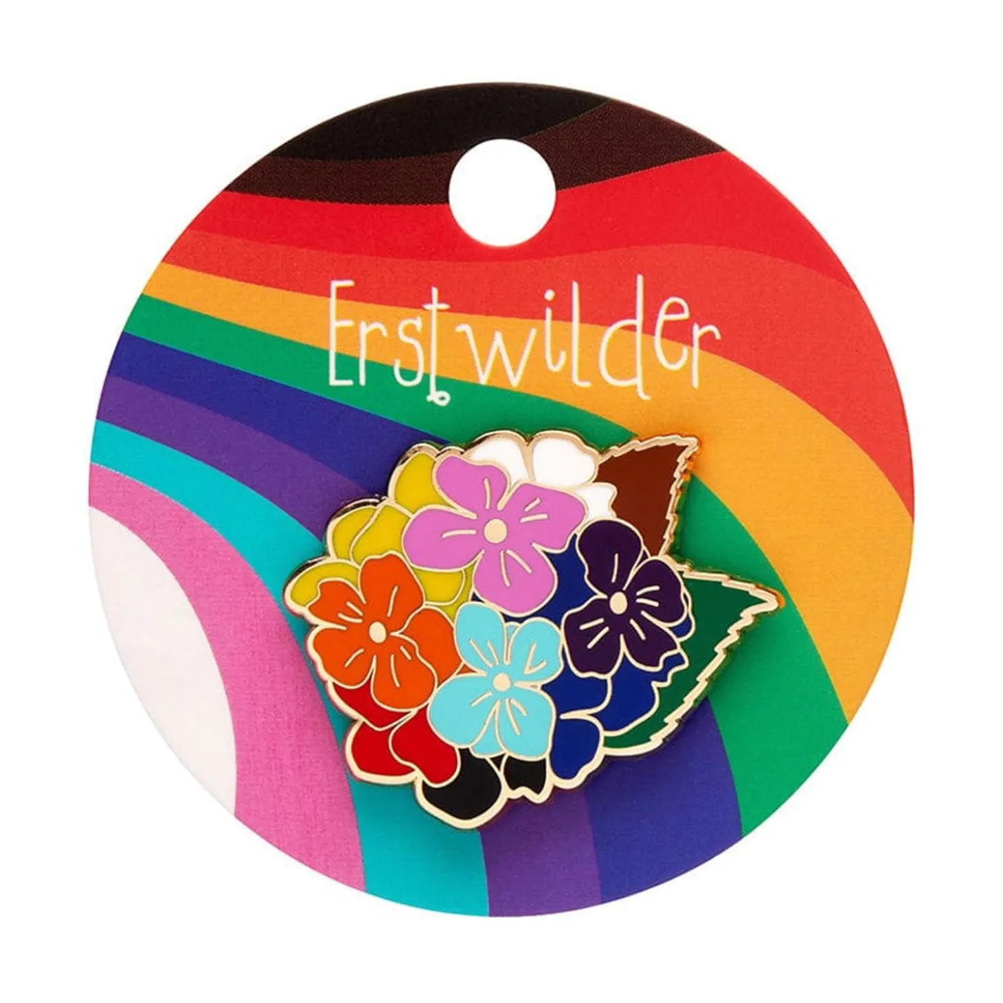 Rainbow Heartfelt Hydrangea Enamel Pin