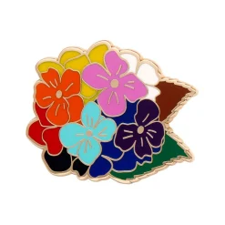 Rainbow Heartfelt Hydrangea Enamel Pin