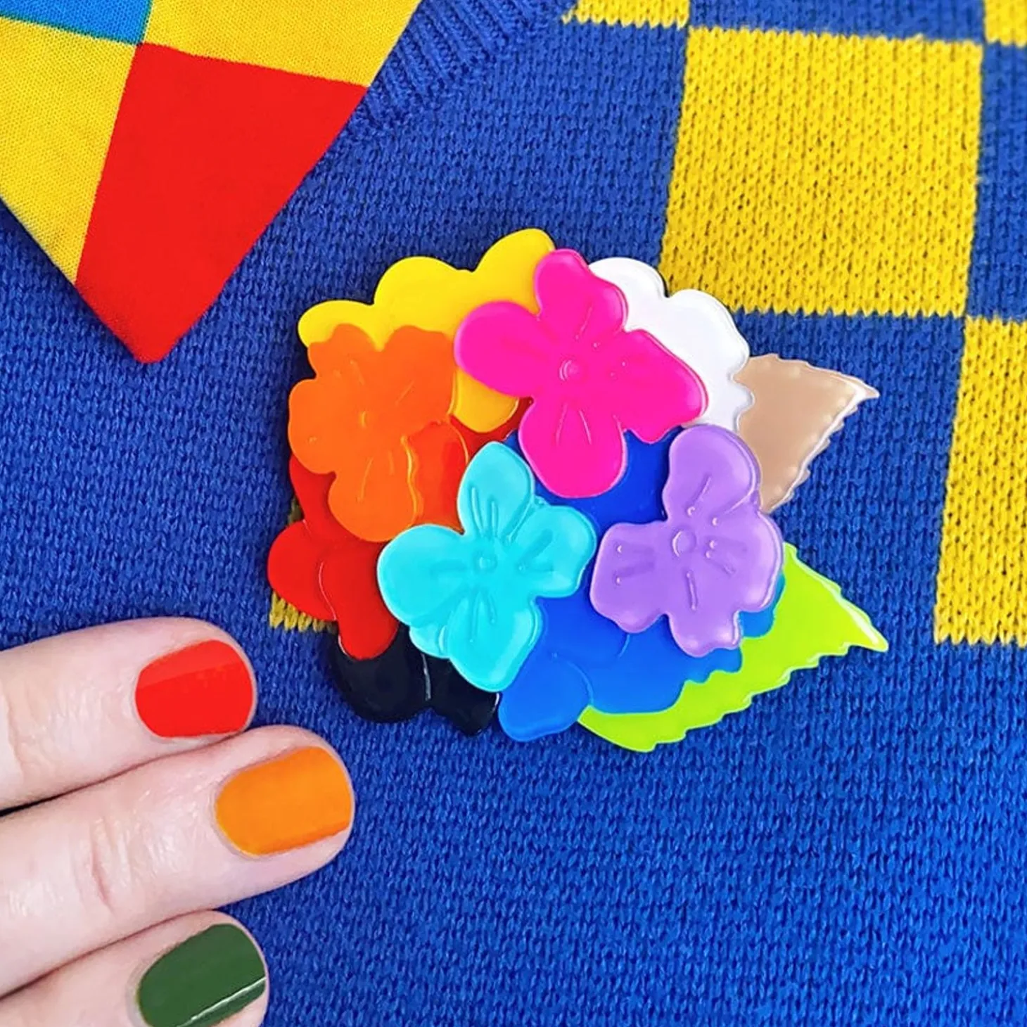 Rainbow Heartfelt Hydrangea Brooch