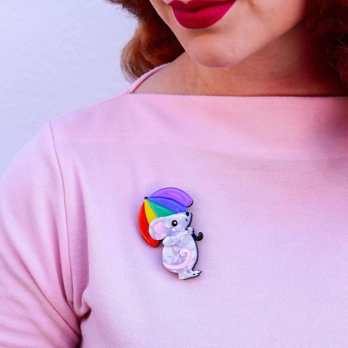 Rainbow Rain Brooch
