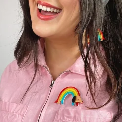 Rainbow Ruff Brooch