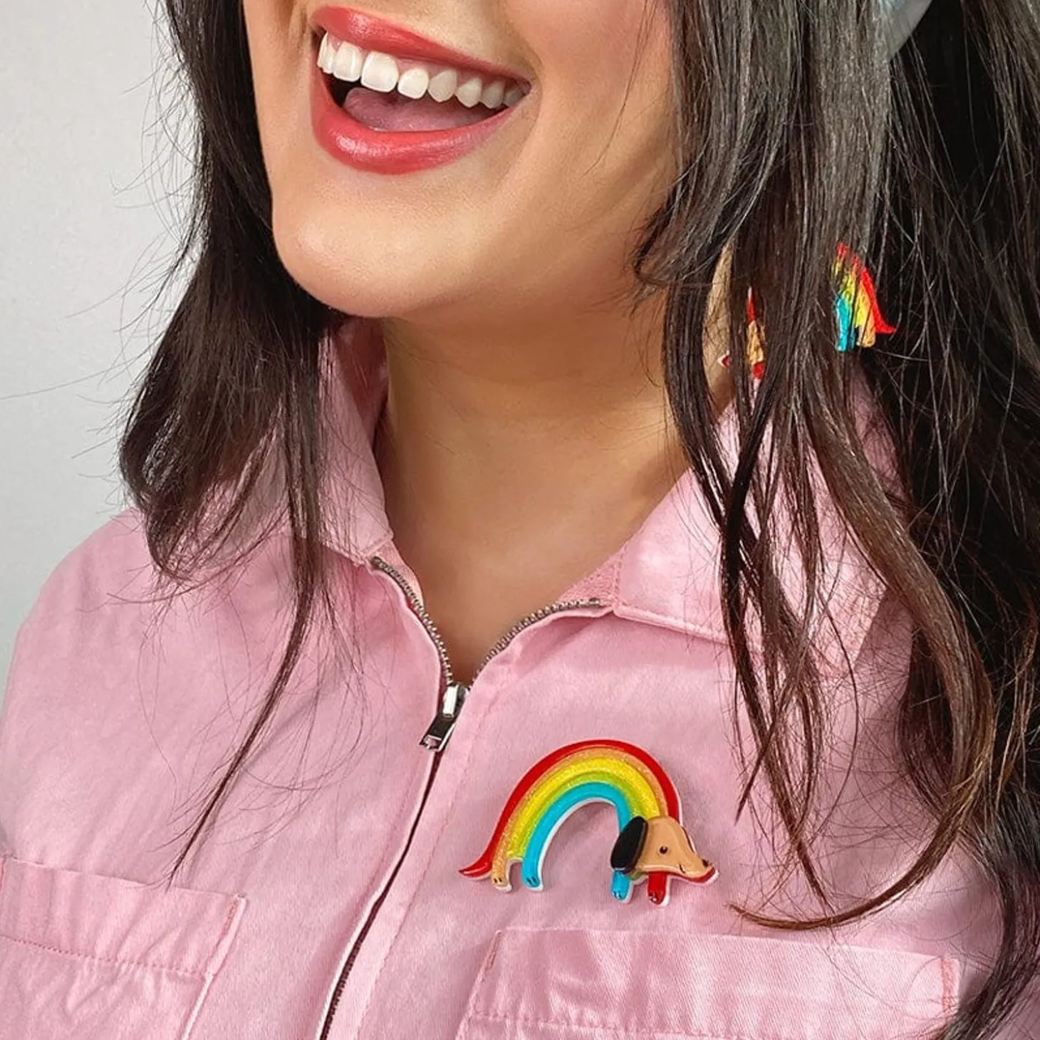 Rainbow Ruff Brooch