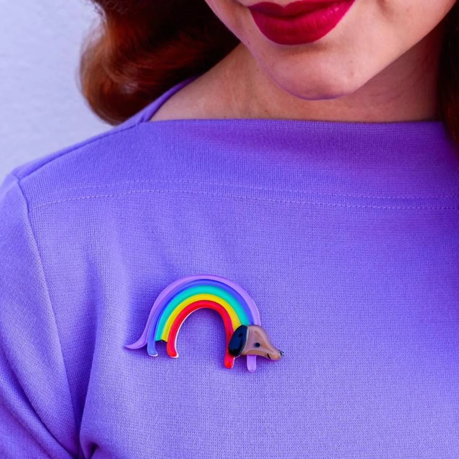 Rainbow Ruff Brooch