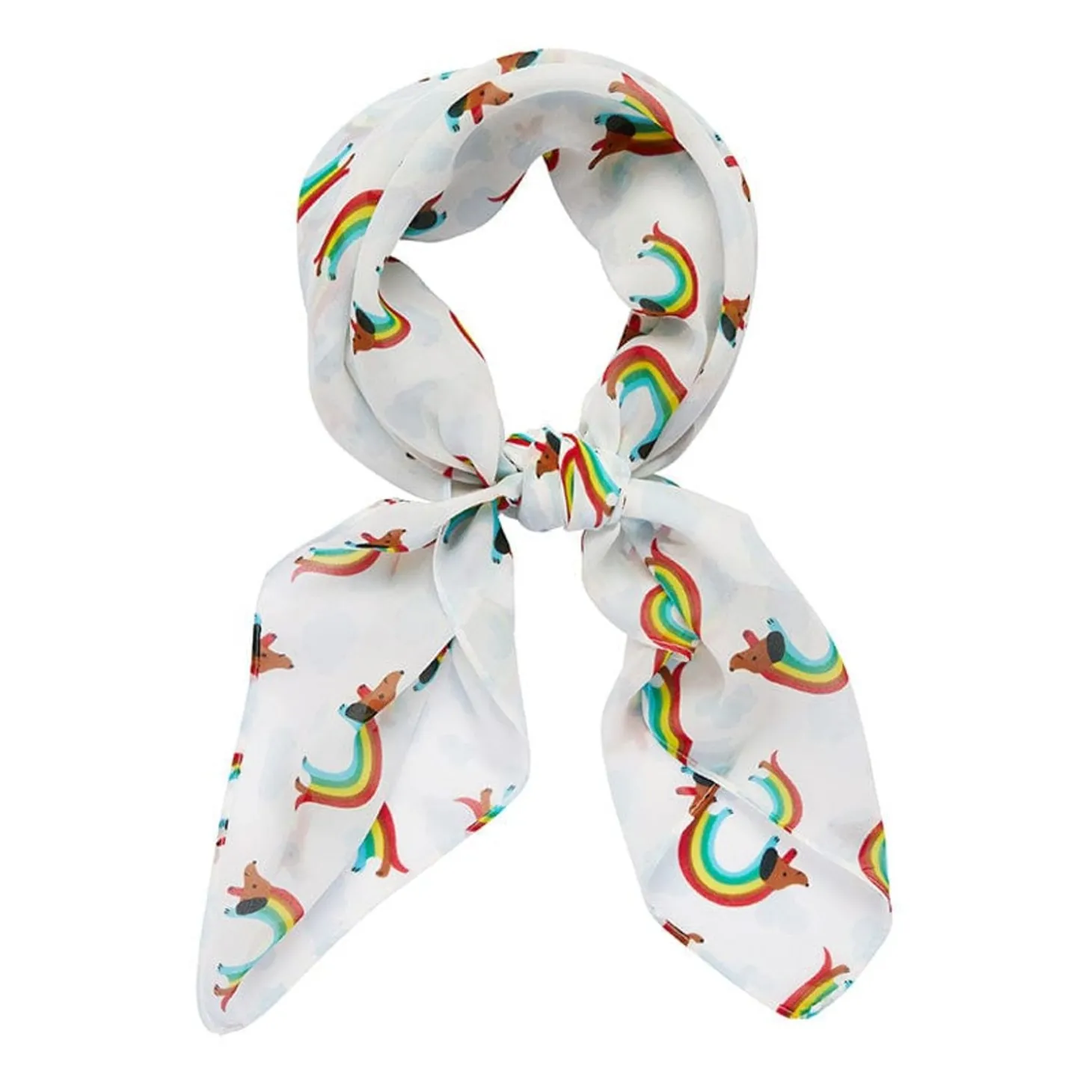 Rainbow Ruff Head Scarf White
