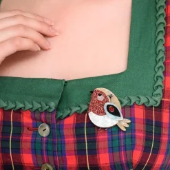Red Robbin Brooch