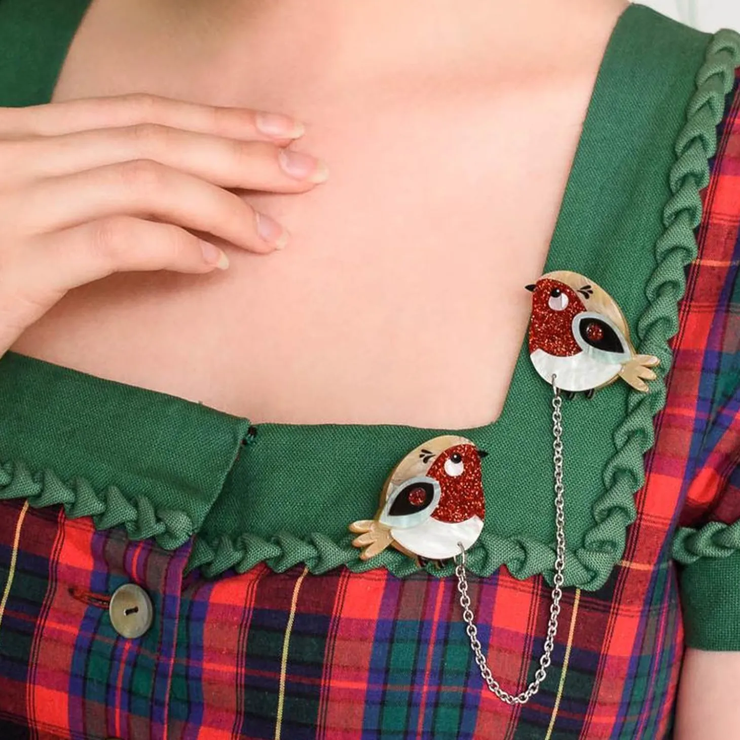 Red Robbin Cardigan Clips