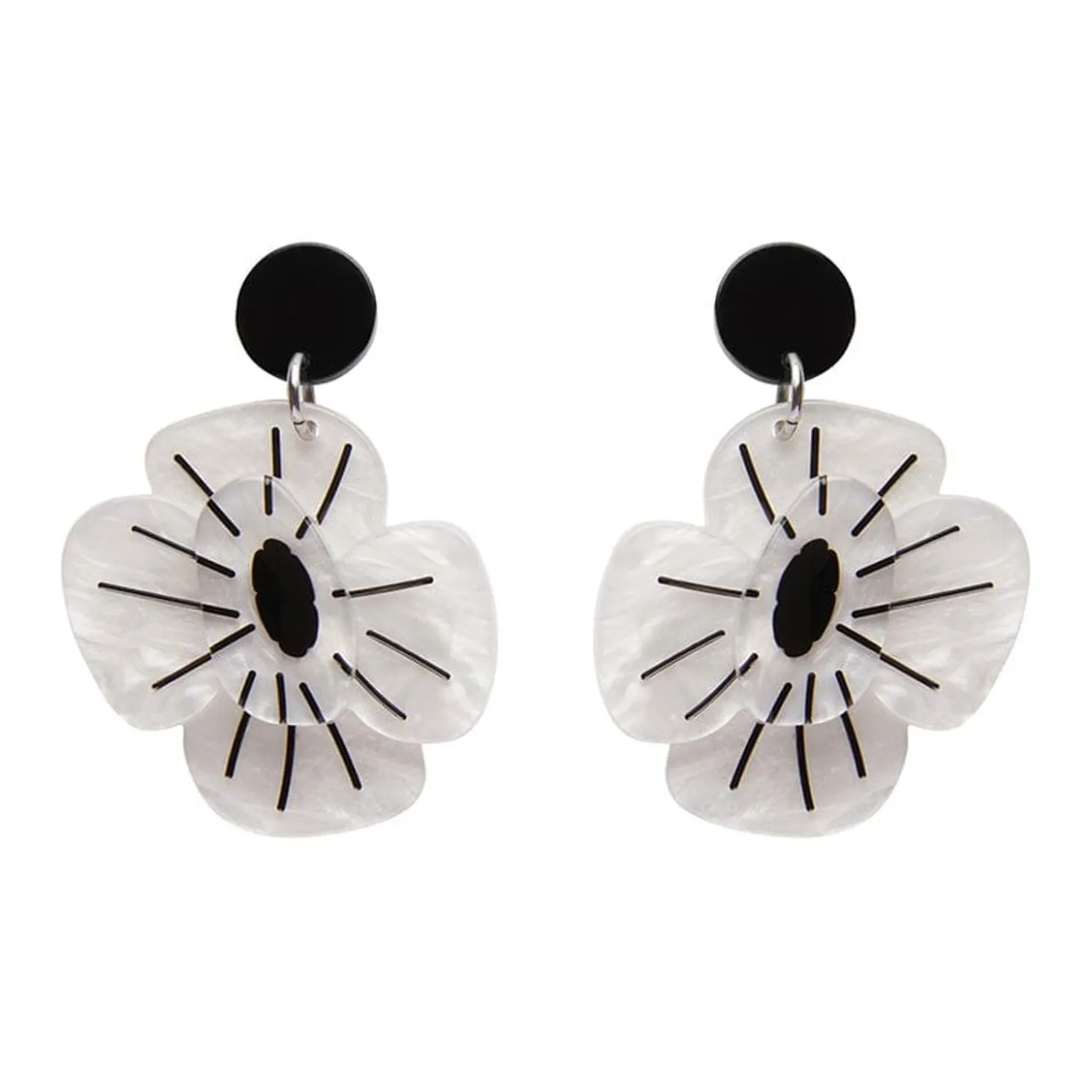 Remembrance Poppy Drop Earrings