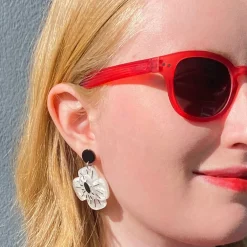 Remembrance Poppy Drop Earrings