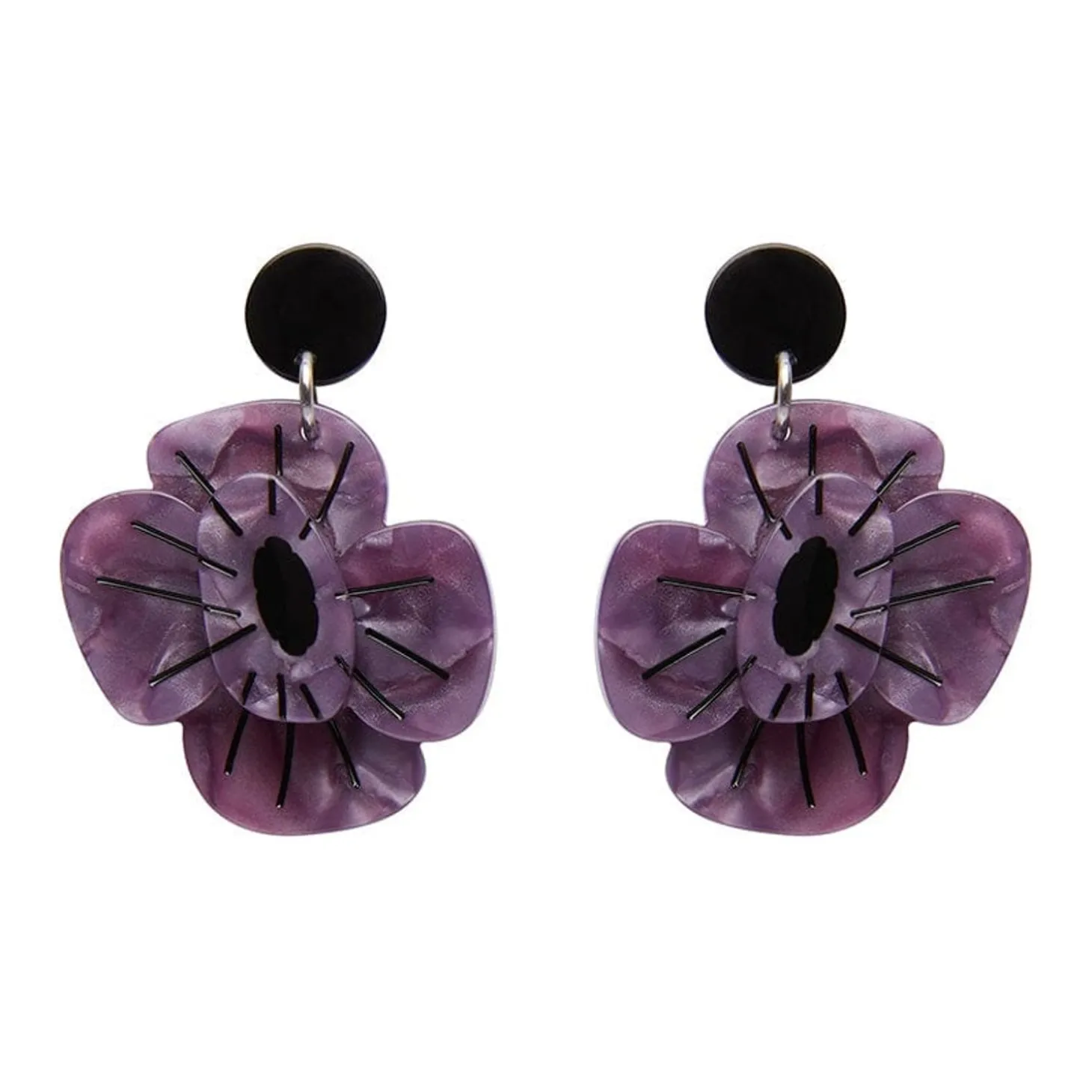 Remembrance Poppy Drop Earrings