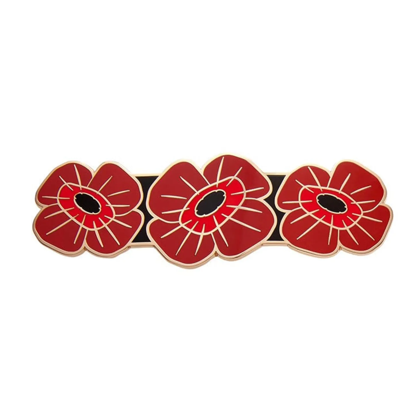 Remembrance Poppy Enamel Hair Barrette