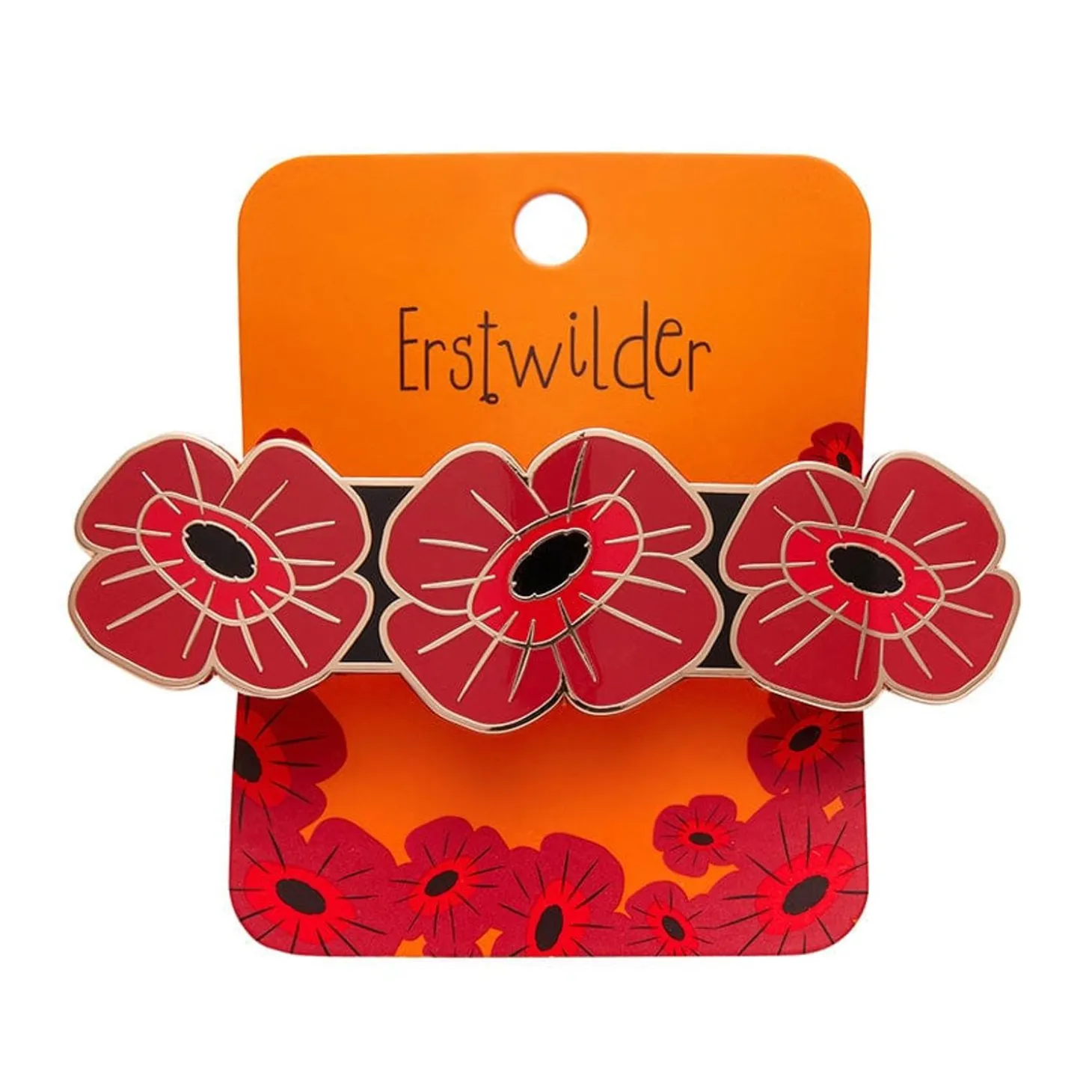 Remembrance Poppy Enamel Hair Barrette