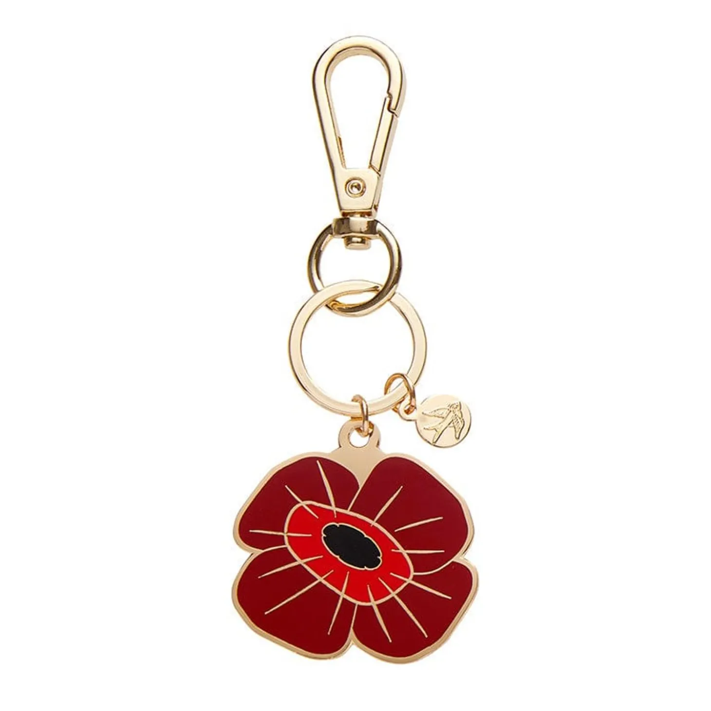 Remembrance Poppy Enamel Key Ring