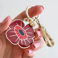 Remembrance Poppy Enamel Key Ring