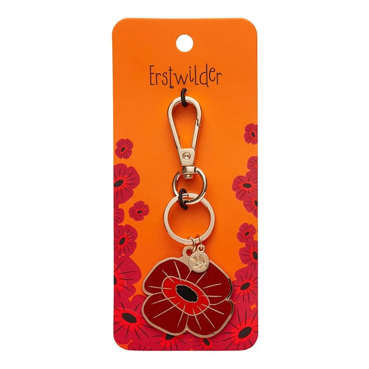 Remembrance Poppy Enamel Key Ring