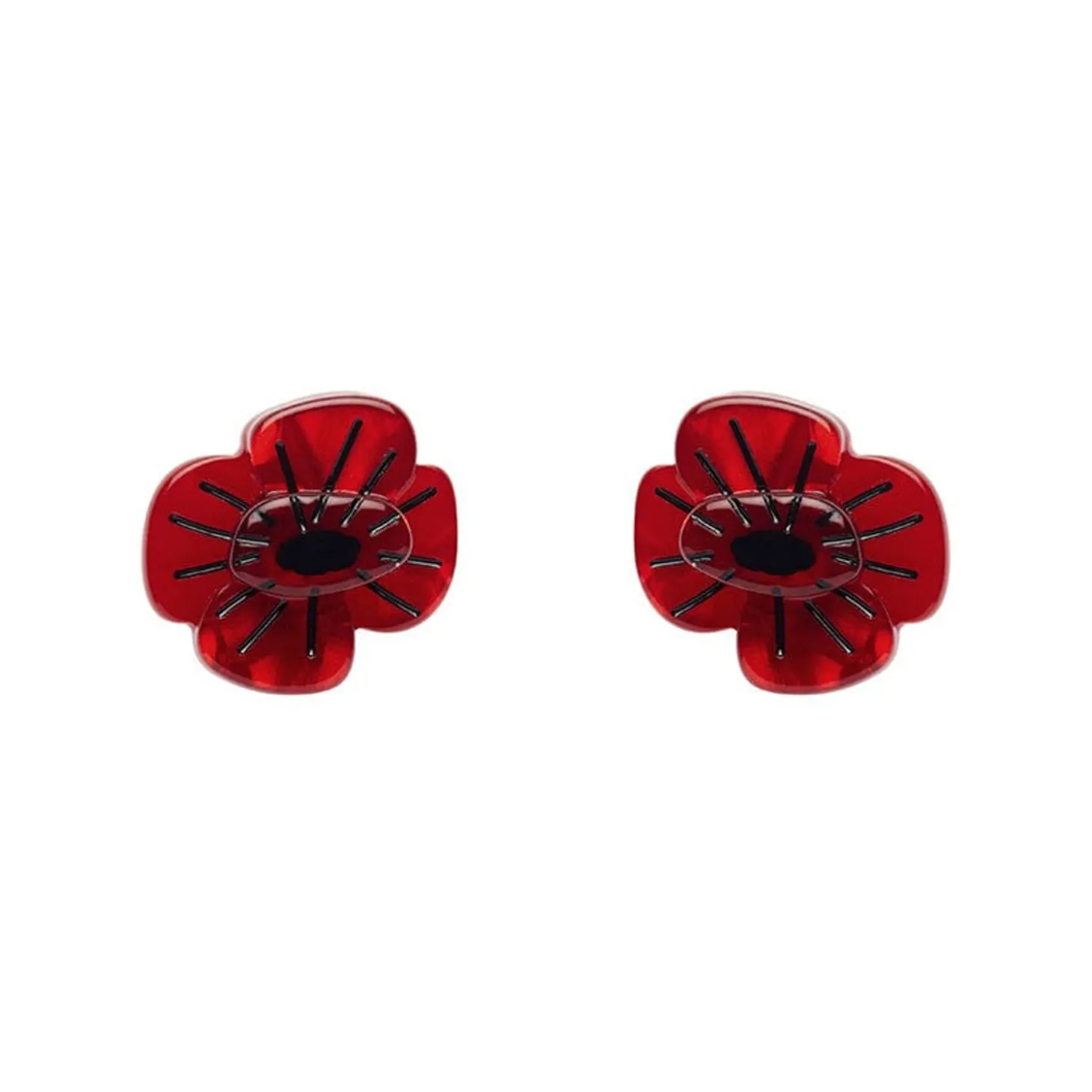 Remembrance Poppy Stud Earrings