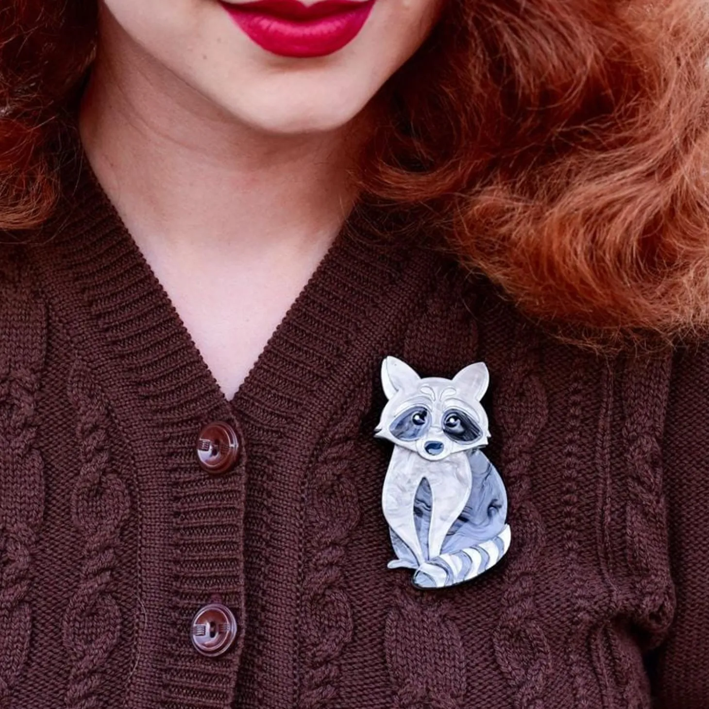 Rocket'S Riot Raccoon Brooch
