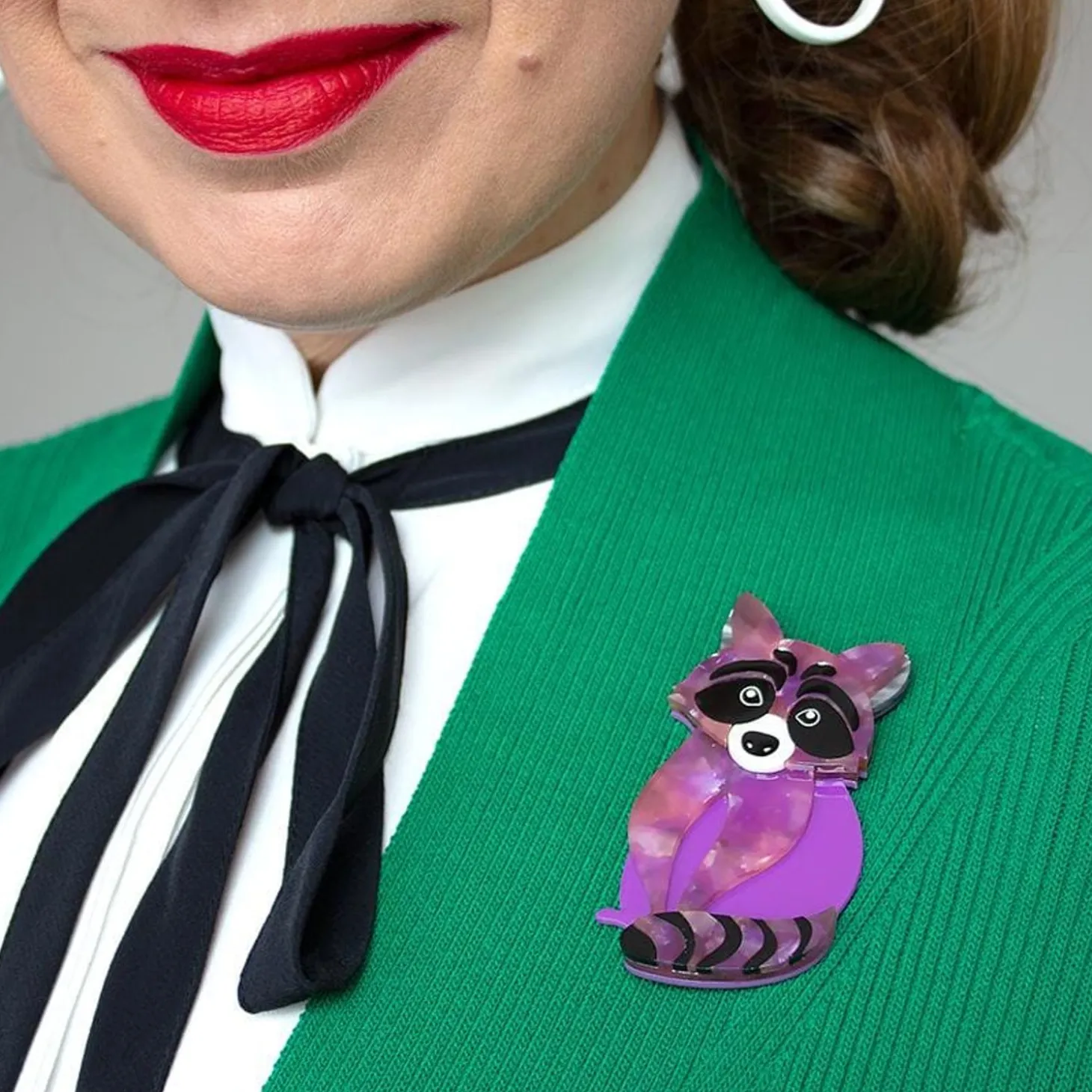Rocket'S Riot Raccoon Brooch