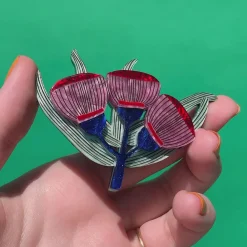 Ruby Red-Flowering Gum Brooch