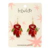 Scarf Souvenir Enamel Drop Earrings