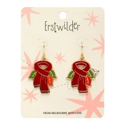Scarf Souvenir Enamel Drop Earrings