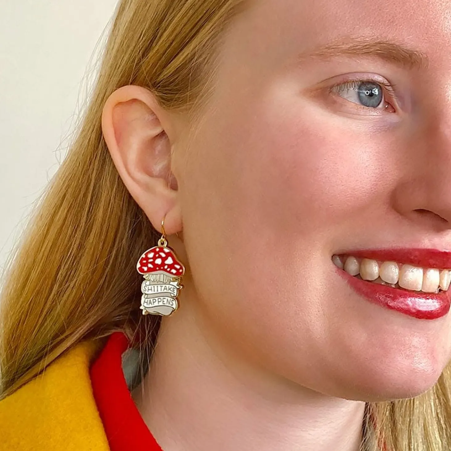 Shiitake Happens Enamel Drop Earrings