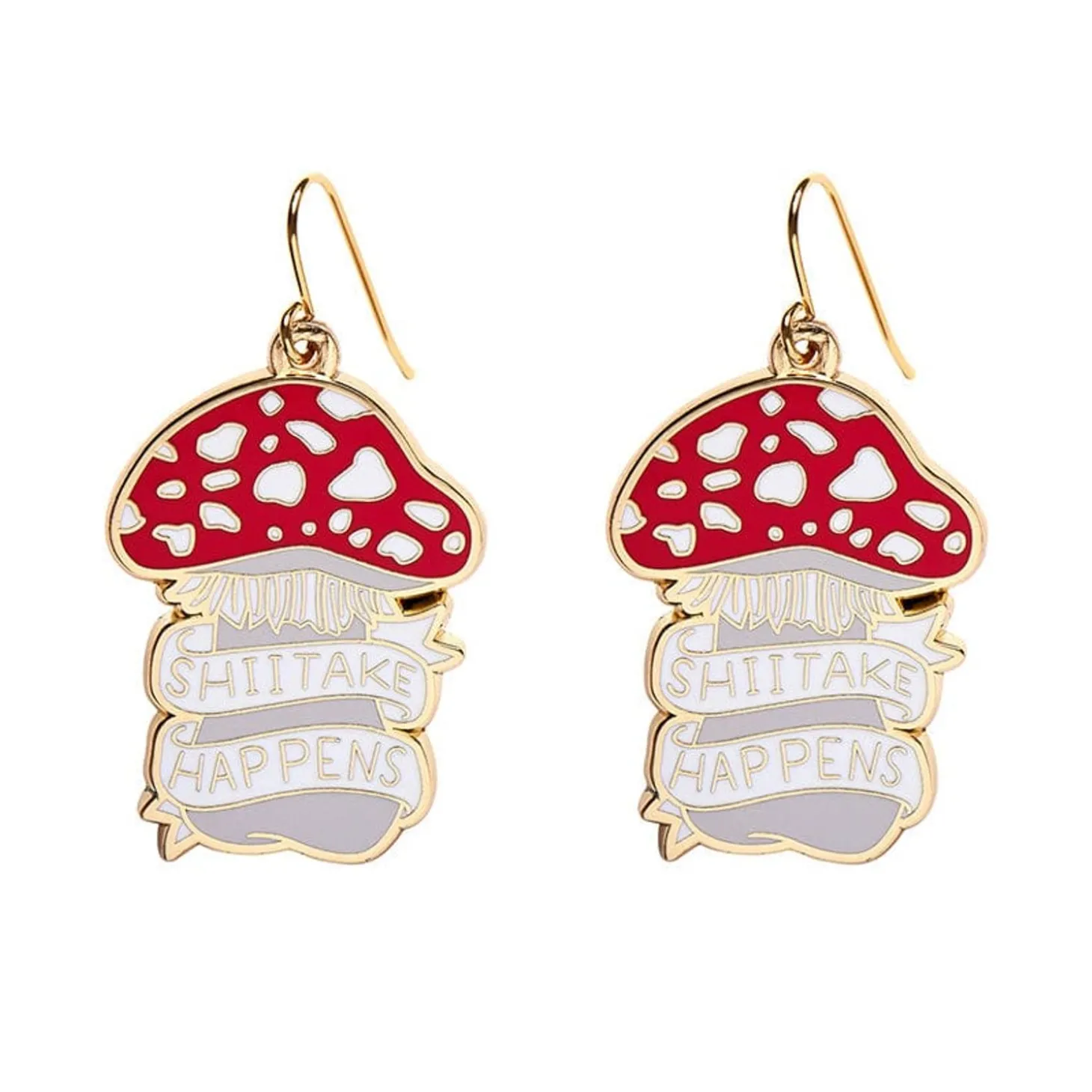 Shiitake Happens Enamel Drop Earrings