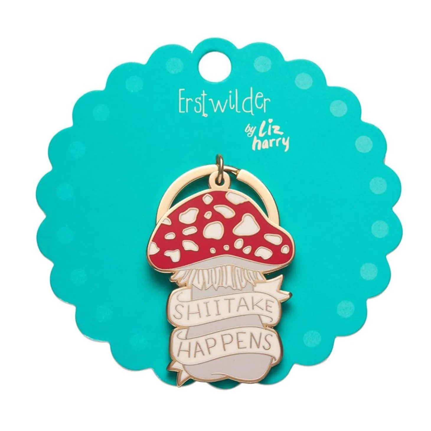 Shiitake Happens Enamel Key Charm